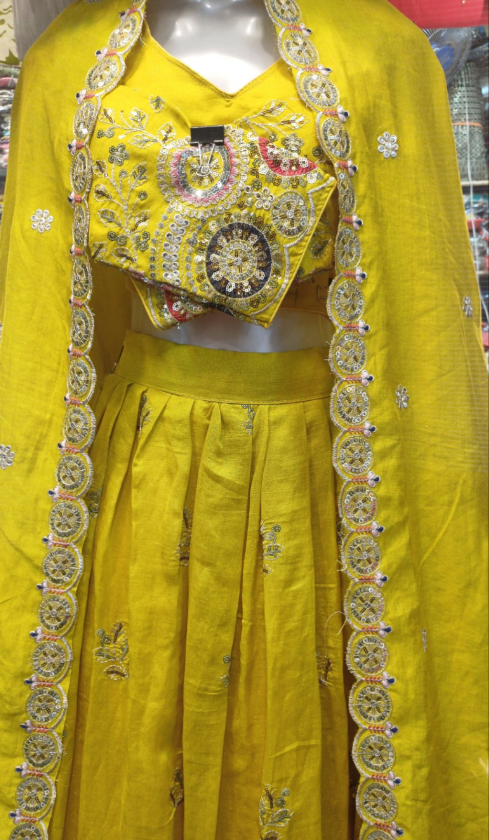 Sunshine Yellow Embroidered Lehenga Set