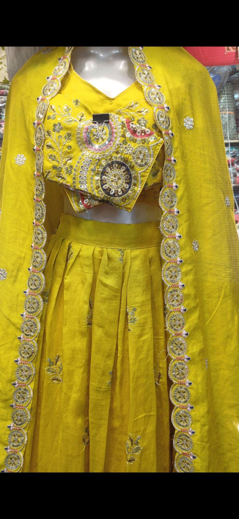Sunshine Yellow Embroidered Lehenga Set